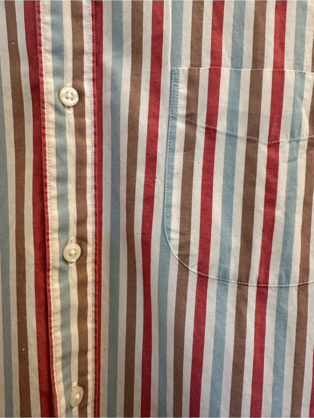 Classic J Crew Striped Button-Down Shirt — Red & Blue - Picture 4 of 5